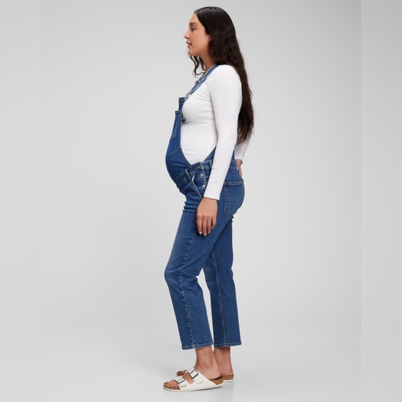 Gap Denim Maternity Overalls in White (size M) - Picture 3 of 7